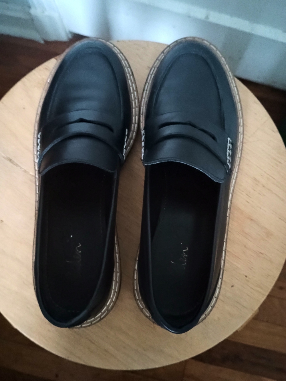 Boden Black Leather Penny Loafers with Lug Sole - Picture 6 of 11